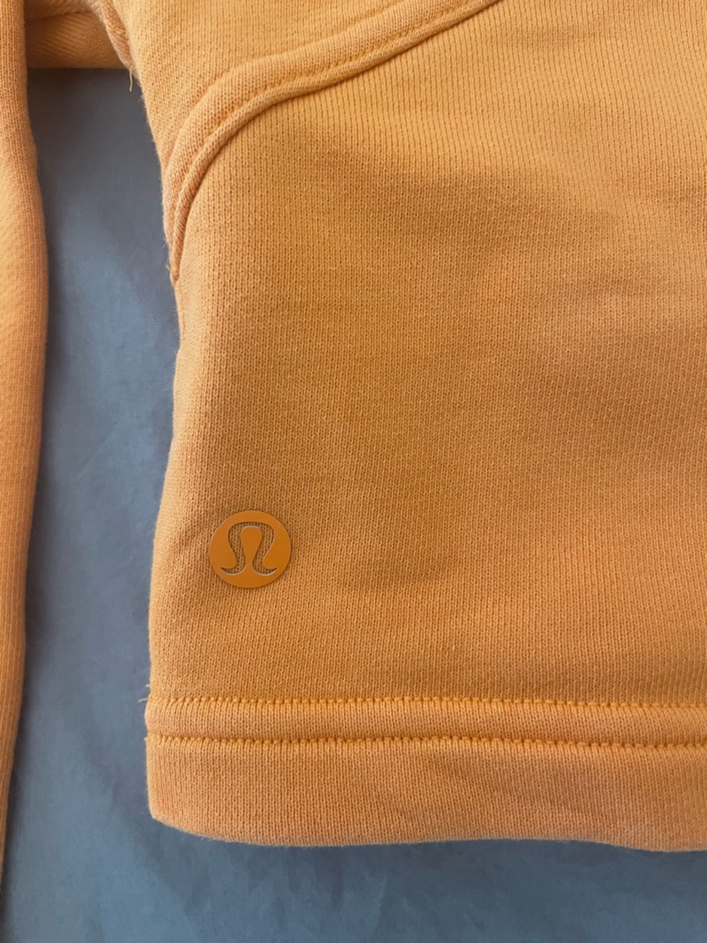 Lululemon Relaxed Cropped Hoodie Size 12 Mango Orange Cotton EUC - Picture 6 of 7